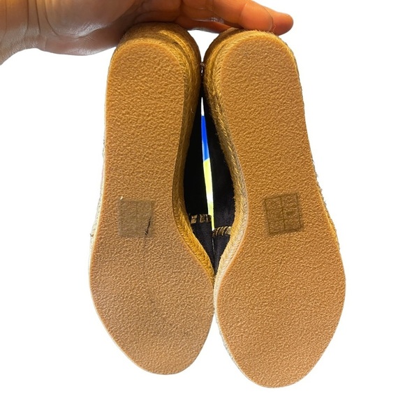 Jack Rogers Blue Palmer Espadrille Wedge Peep toe Summer Resort Shoe Women's 9 - Picture 9 of 9